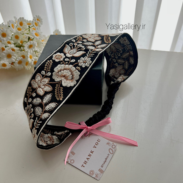 هدبند سوزندوزی دیبا اکسسوری مو سنتی دستدوز