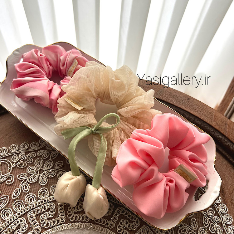 پک اسکرانچی ابریشمی مدل پینک - دخترانه یاسی گالری